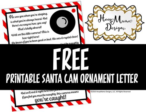 Free Printable Downloadable Santa Cam Letter